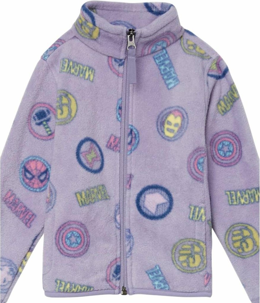 Amazon Essentials Girls & Toddlers Disney Marvel Star Wars Princess Polar Fleece Full-Zip Hooded Jacket