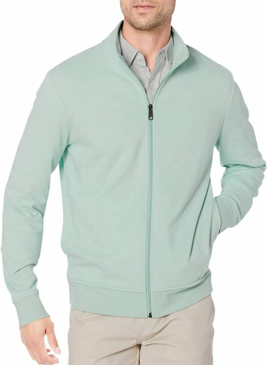 Amazon Essentials Men's Lightweight French Terry Mock Neck Zip-Up Sweatshirt