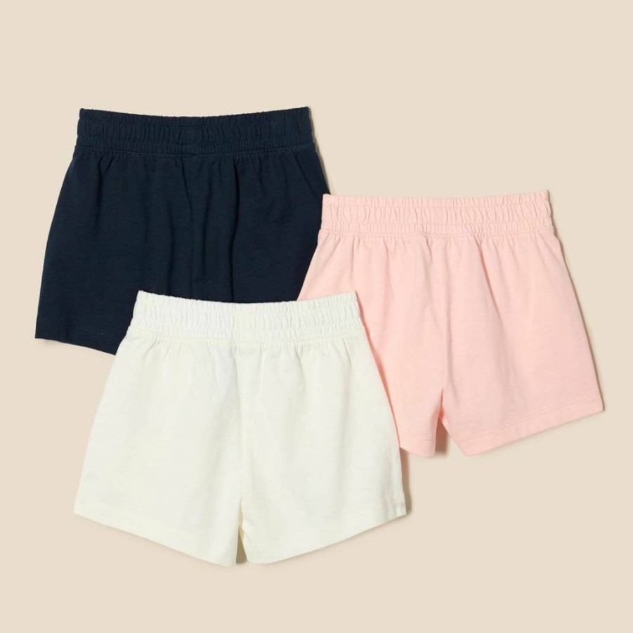 Amazon Essentials Girls' 3-Pack Toddler Pull-On Shorts | Soft Cotton Play Shorts for Kids