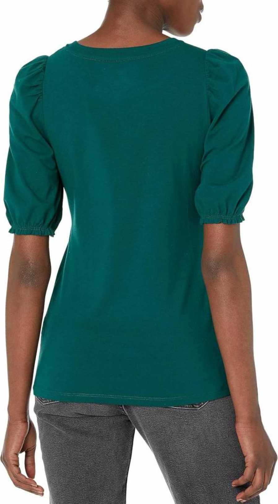 Amazon Essentials Women's Classic-Fit Puff Short-Sleeve Crewneck T-Shirt - Soft Cotton Casual Top