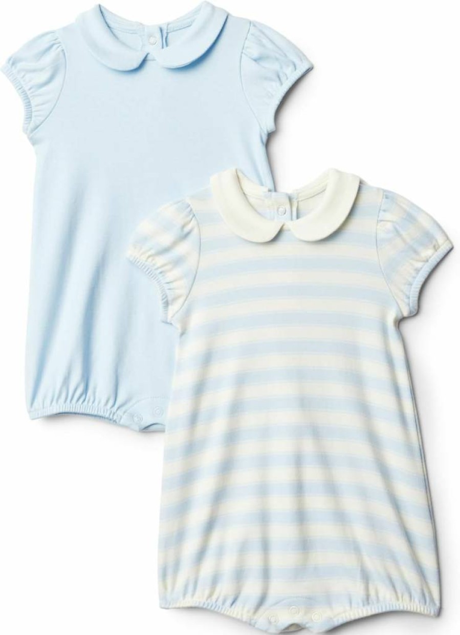 Amazon Essentials Baby Girls' 2-Pack Short Sleeve Peter Pan Collar Romper - Cute & Comfortable Outfits by Sofia Grainge