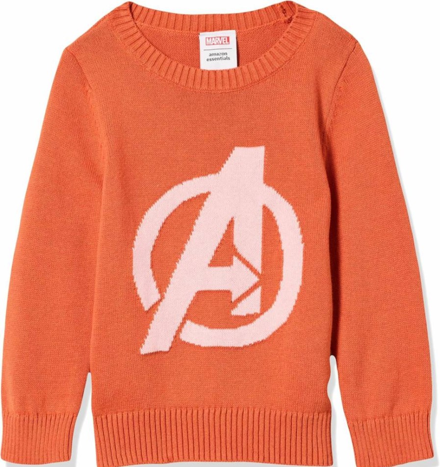 Amazon Essentials Girls' & Toddlers' Disney Marvel Star Wars Princess Crewneck Sweaters
