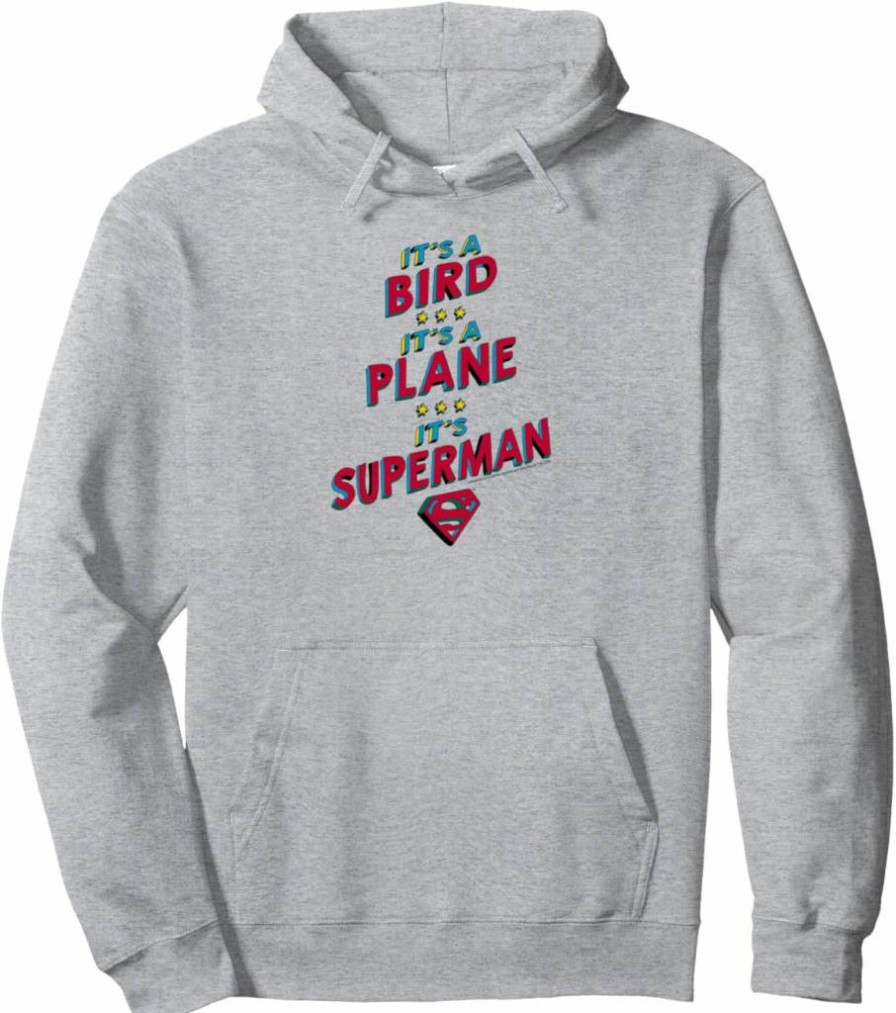 Amazon Essentials DC Comics Superman Graphic Pullover Hoodie - It's a Bird, It's a Plane Sweatshirt