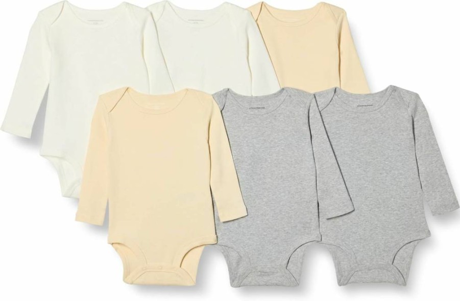 Amazon Essentials Unisex Baby Bodysuits, 6-Pack Long-Sleeve Onesies for Infants