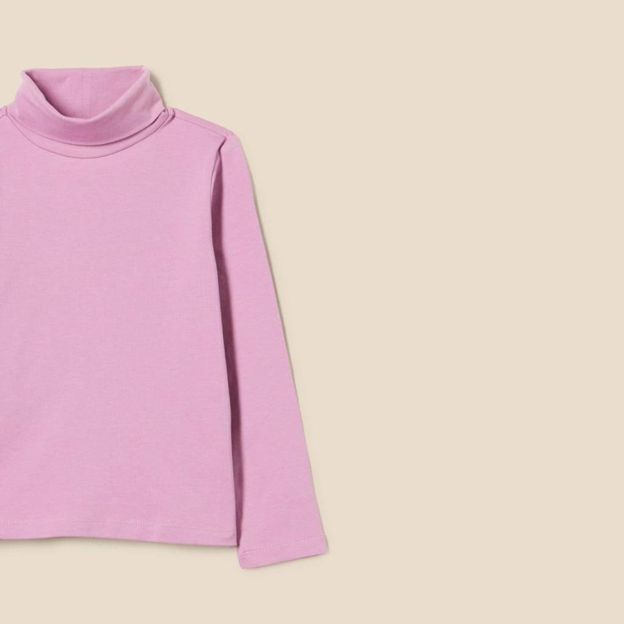 Amazon Essentials Girls' 2-Pack Turtleneck T-Shirts, Soft Cotton Long Sleeve Tops for Kids