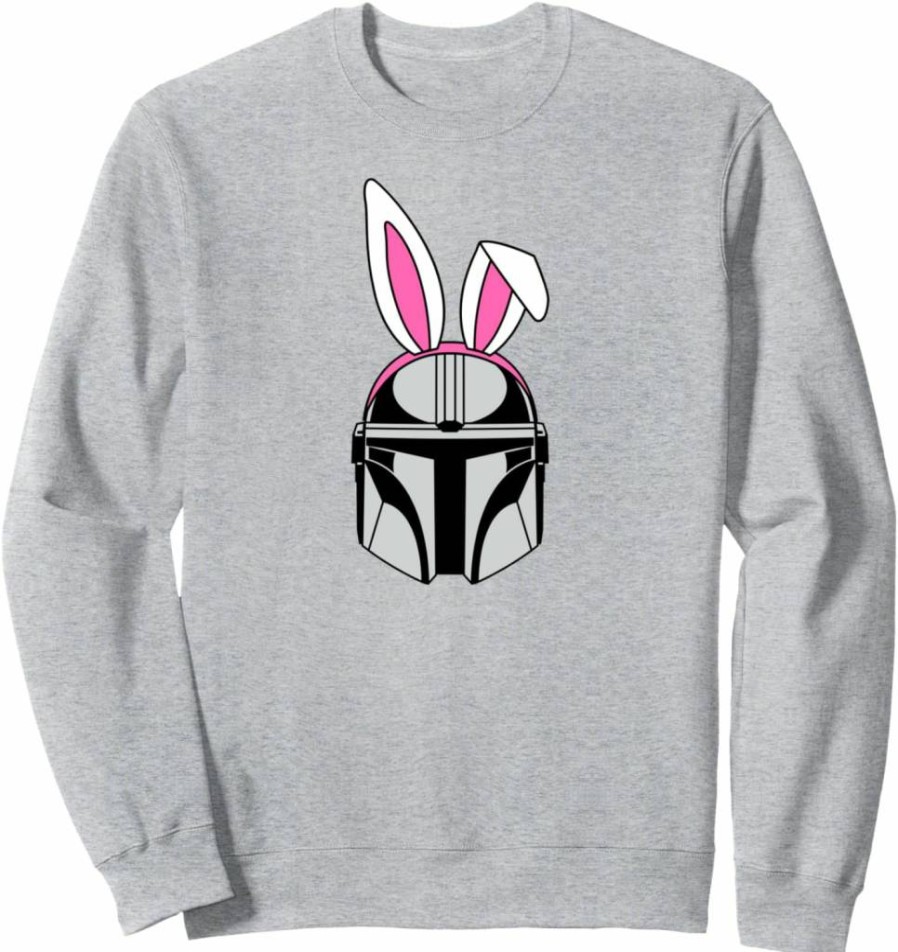 Amazon Essentials Star Wars The Mandalorian Helmet with Bunny Ears Sweatshirt for Easter & Spring