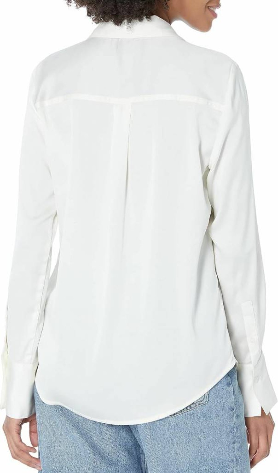 Amazon Essentials Women's Plus Size Classic-Fit Satin Button-Down Shirt for Office & Casual Wear