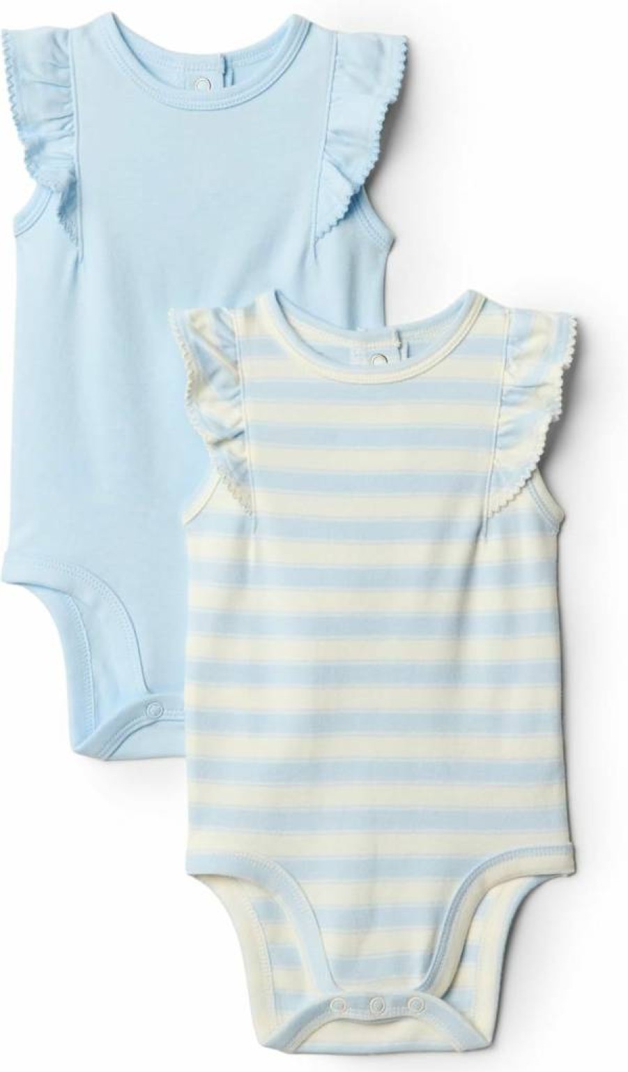 Amazon Essentials Baby Girls' Embroidered Ruffle Bodysuit 2-Pack, Soft Cotton Onesies by Sofia Grainge