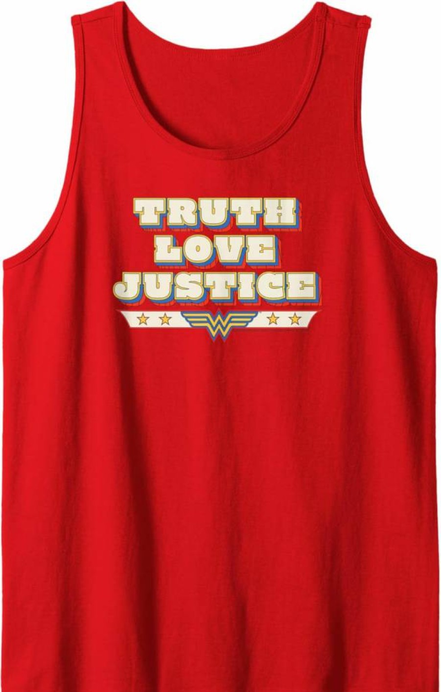 Amazon Essentials Wonder Woman Graphic Tank Top - Truth Love Justice DC Comics Design