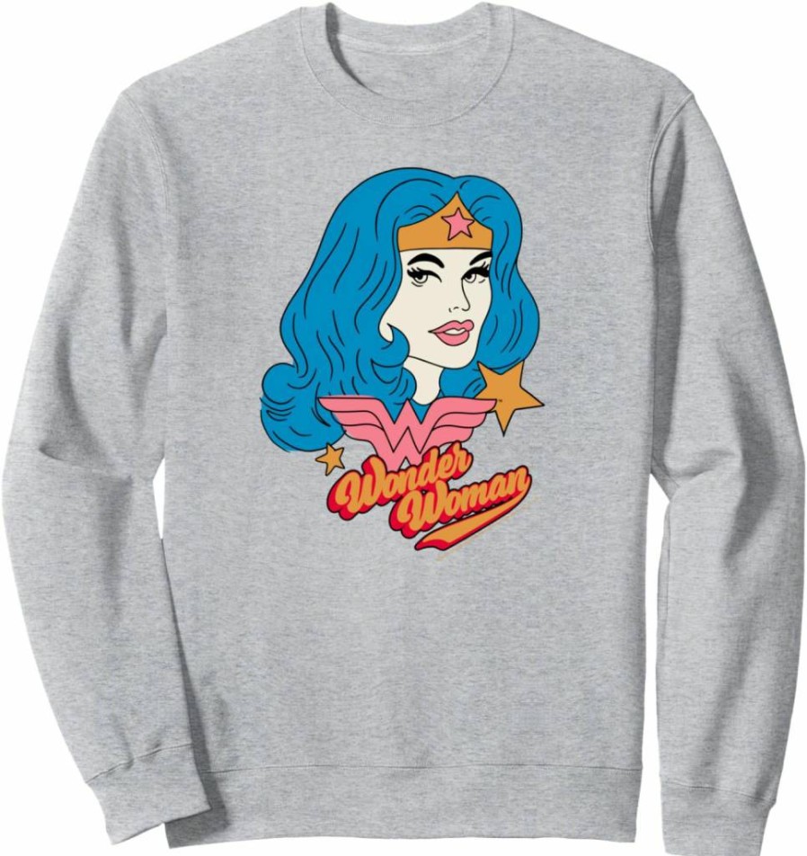 Amazon Essentials DC Comics Wonder Woman Graphic Print Sweatshirt | Superhero Hoodie | Casual Pullover for Women