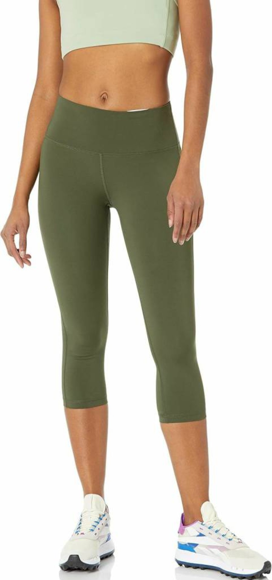 Amazon Essentials Women's Active Sculpt Mid Rise Capri Leggings - Short Leggings for Workout & Comfort