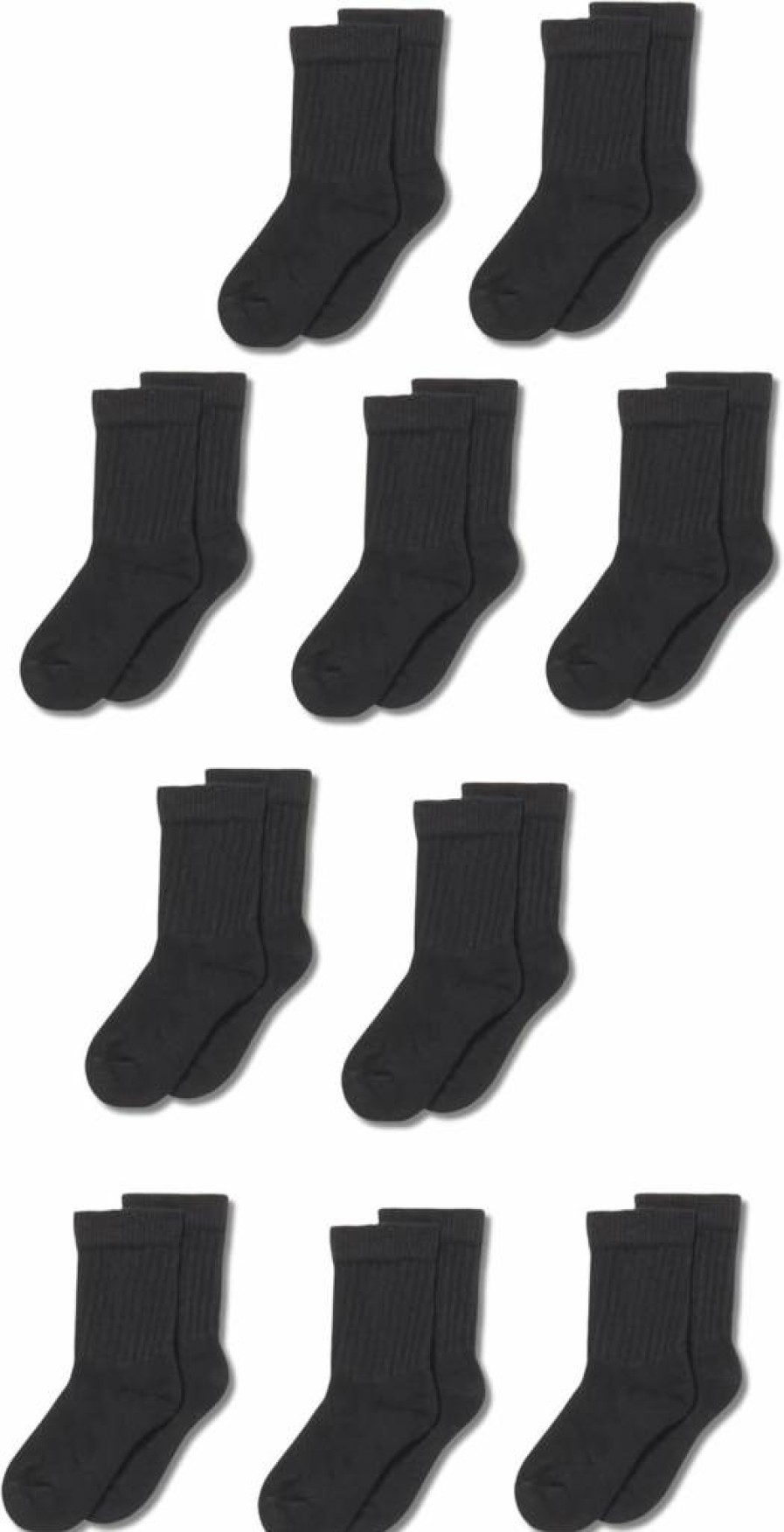 Amazon Essentials Kids' Cotton Crew Socks 10-Pack - Soft Unisex Toddler & Children's Ankle Socks