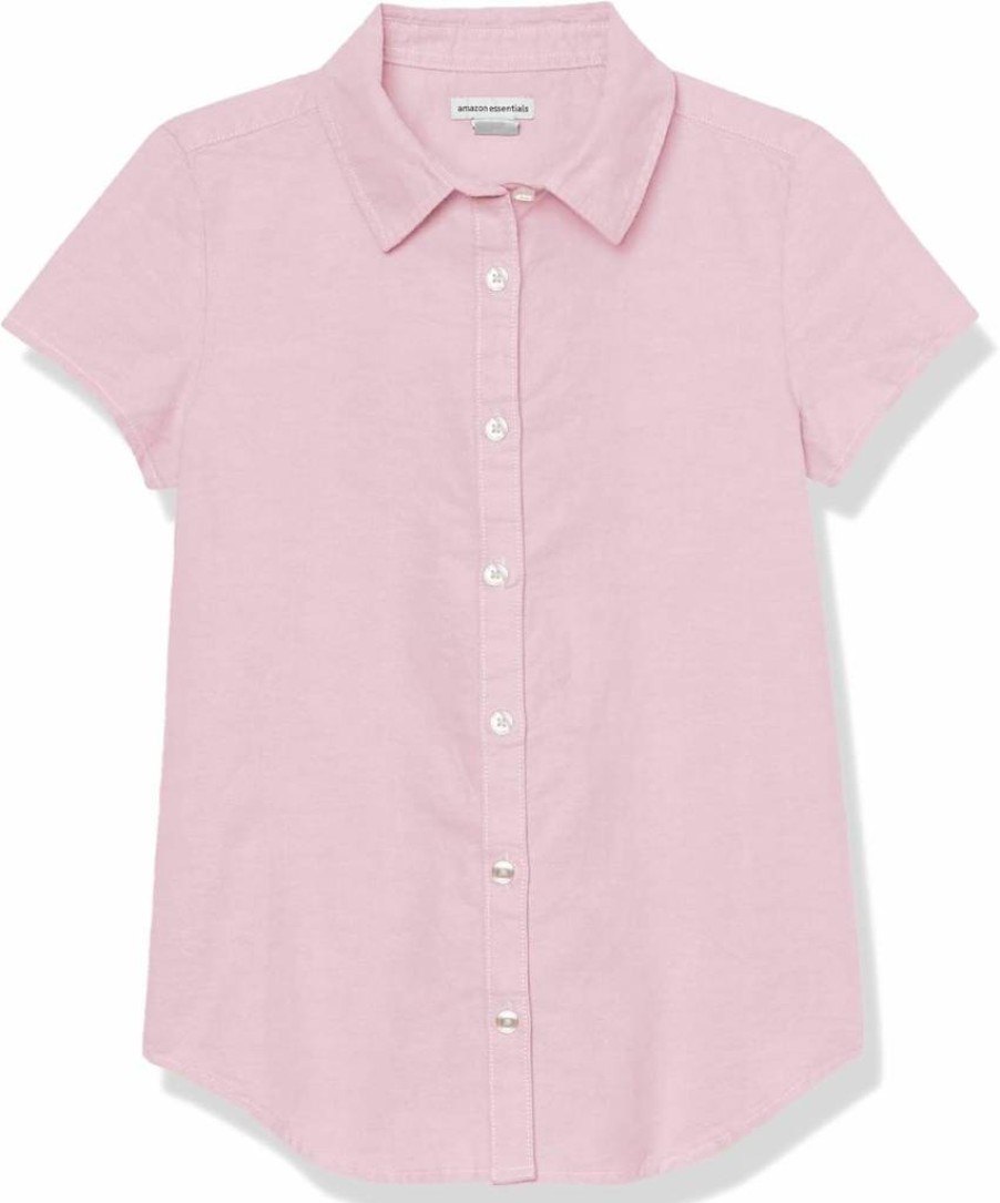 Amazon Essentials Girls' Classic Fit Short-Sleeve Uniform Oxford Shirt for School