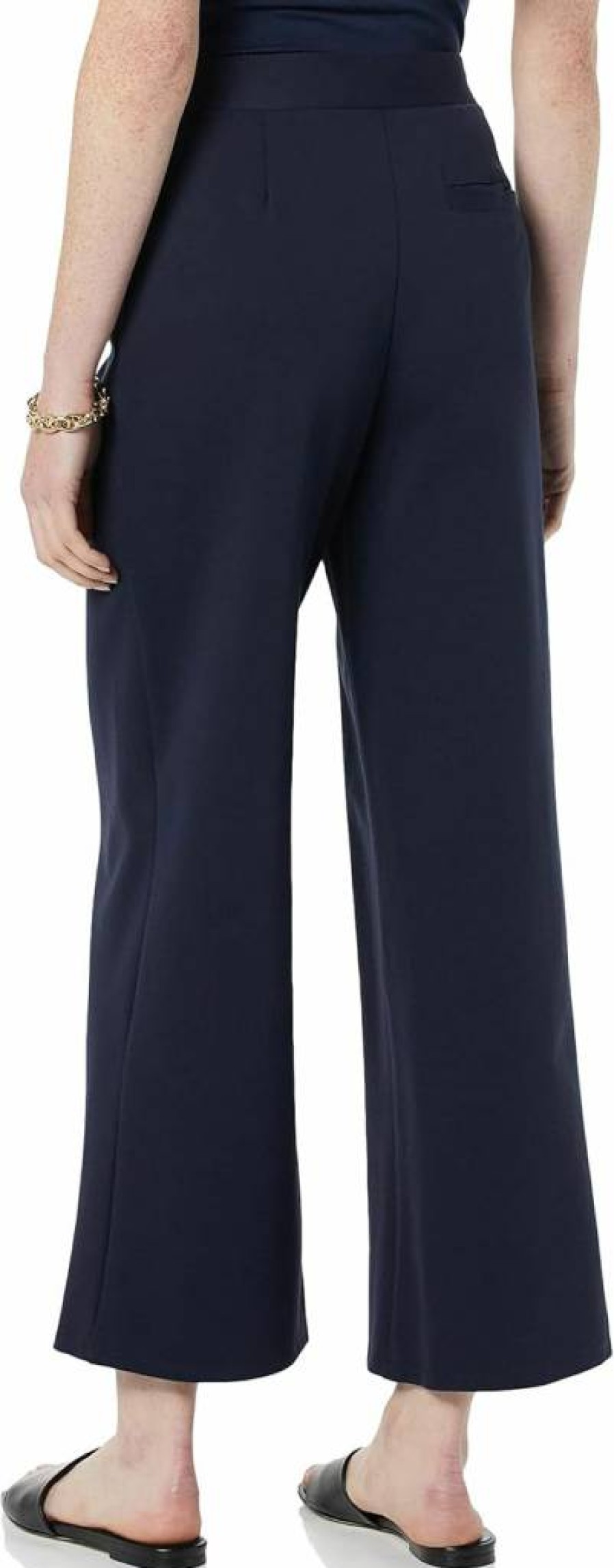 Amazon Essentials Women's Wide Leg Pull-On Dress Pants - Comfortable Cropped Trousers for Casual & Office Wear