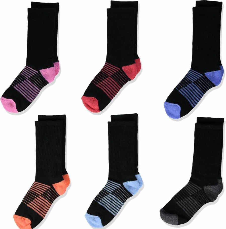 Amazon Essentials Kids' Athletic Crew Socks 6-Pack - Unisex Toddler & Children's Cushioned Sports Socks