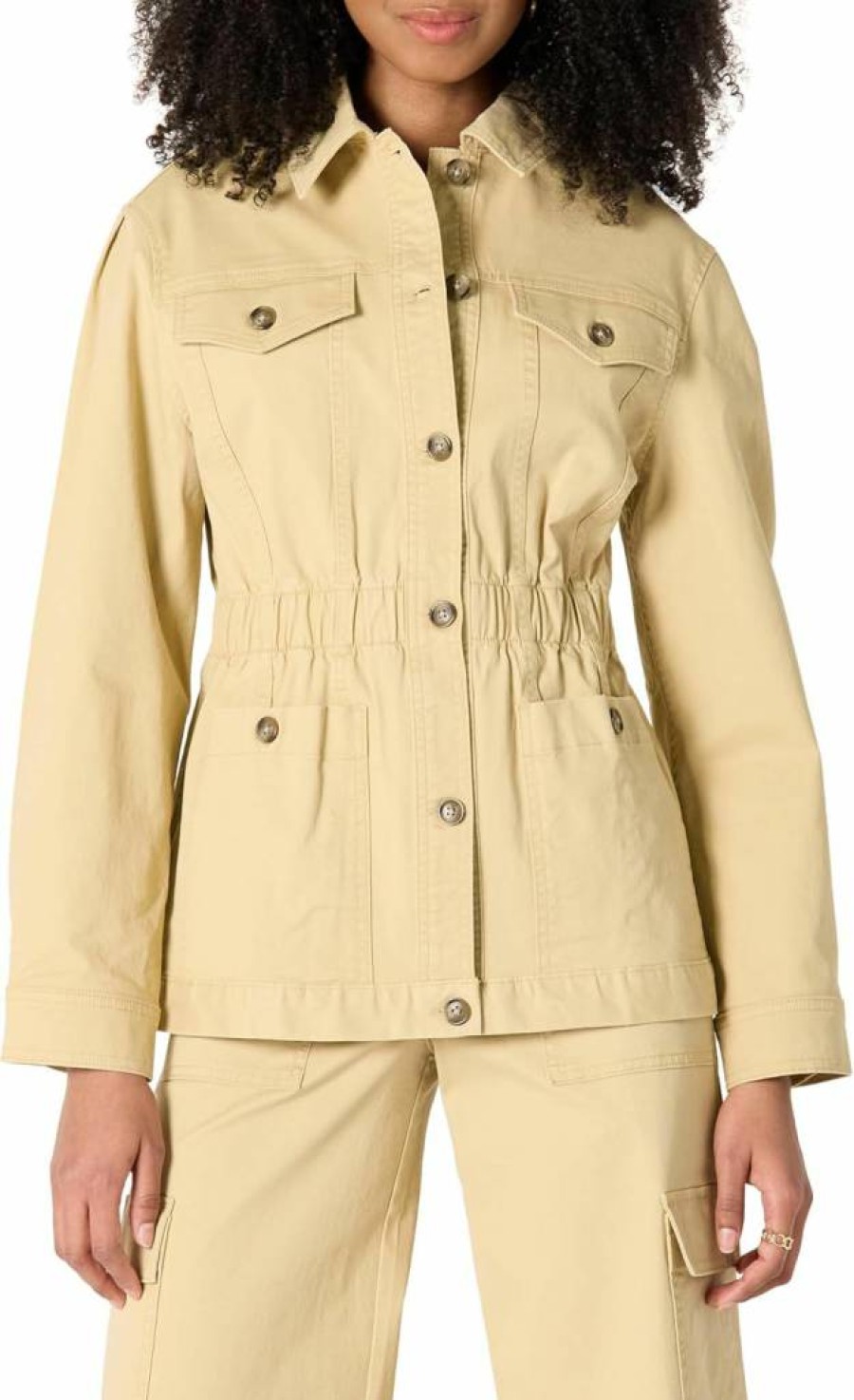 Amazon Essentials Women's Midweight Twill Jacket - Regular Fit Cotton Coat for Everyday Wear