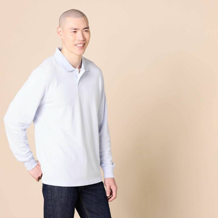 Amazon Essentials Men's Regular-Fit Long Sleeve Polo Shirt - Classic Collared Pique Top for Casual Wear