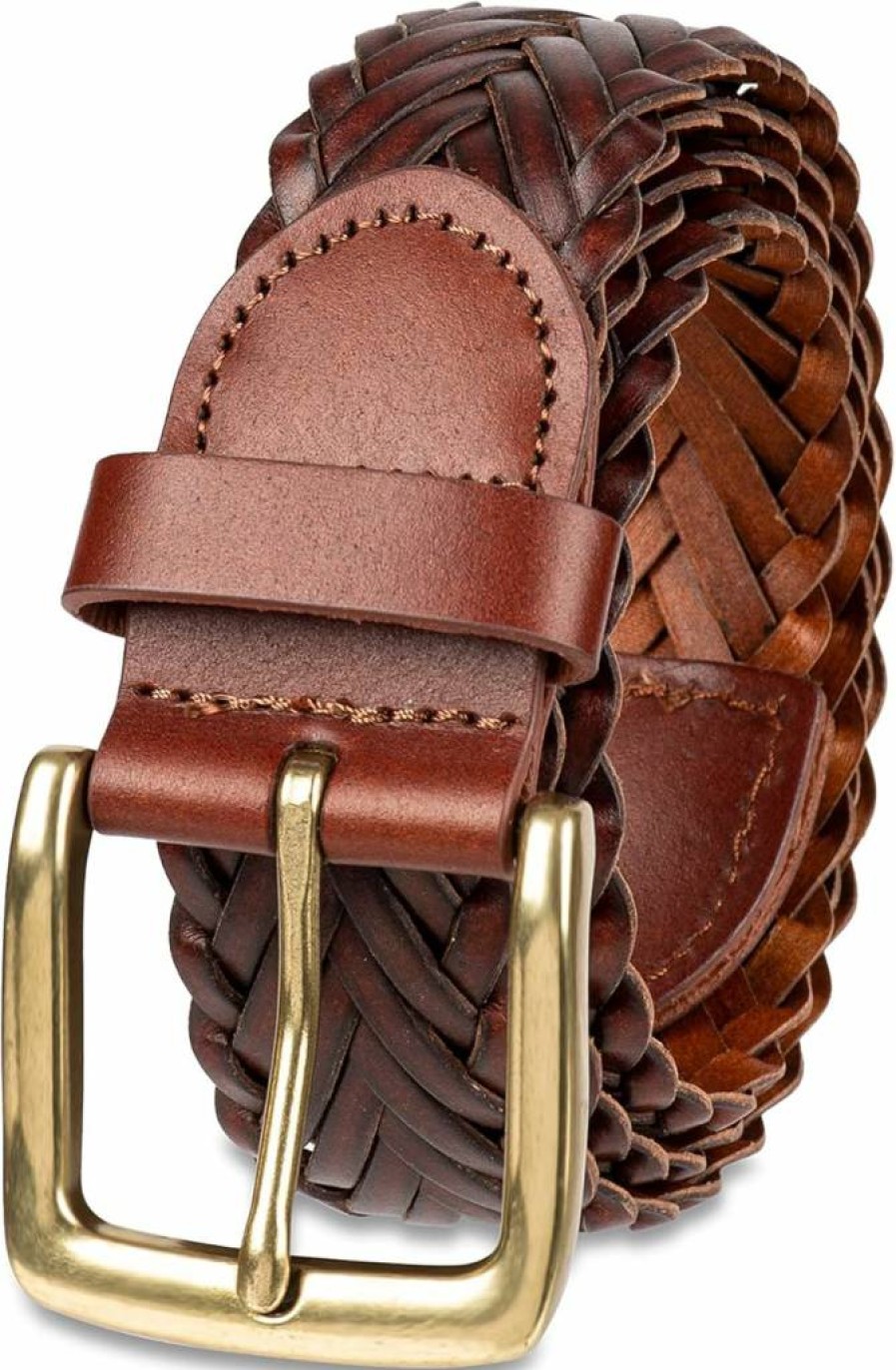 Amazon Essentials Men's Braided Leather Belt - Adjustable Strap for Casual & Formal Wear
