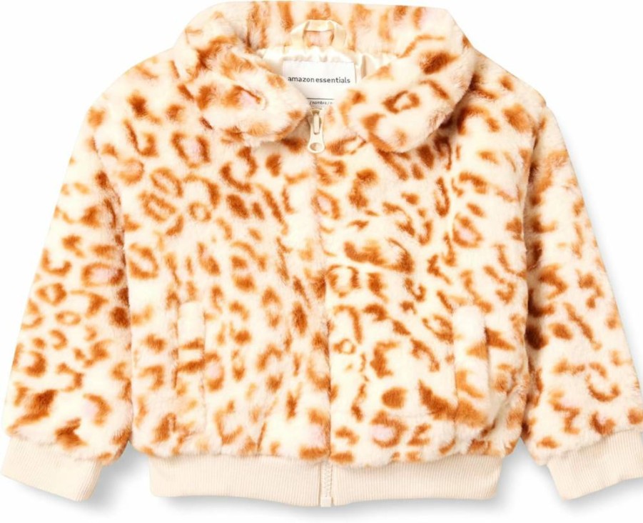 Amazon Essentials Girls' & Toddlers' Faux Fur Jacket - Cozy Winter Outerwear for Kids