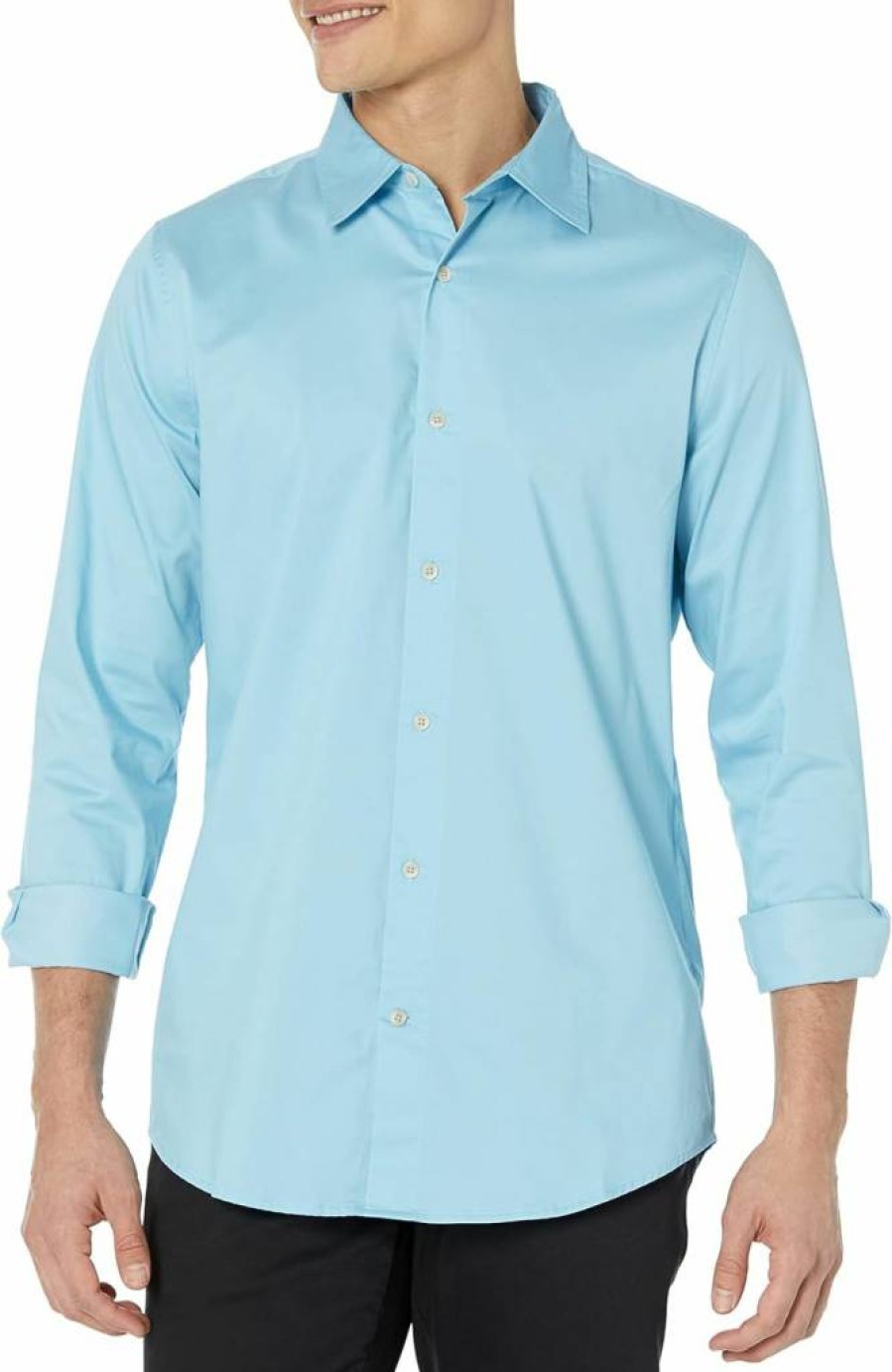 Amazon Essentials Men's Slim-Fit Stretch Dress Shirt - Long Sleeve Formal Business Shirt for Men