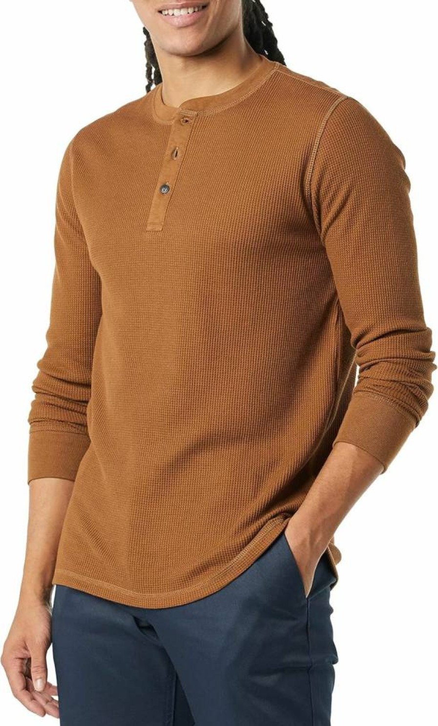 Amazon Essentials Men's Regular-Fit Long Sleeve Waffle Henley Shirt