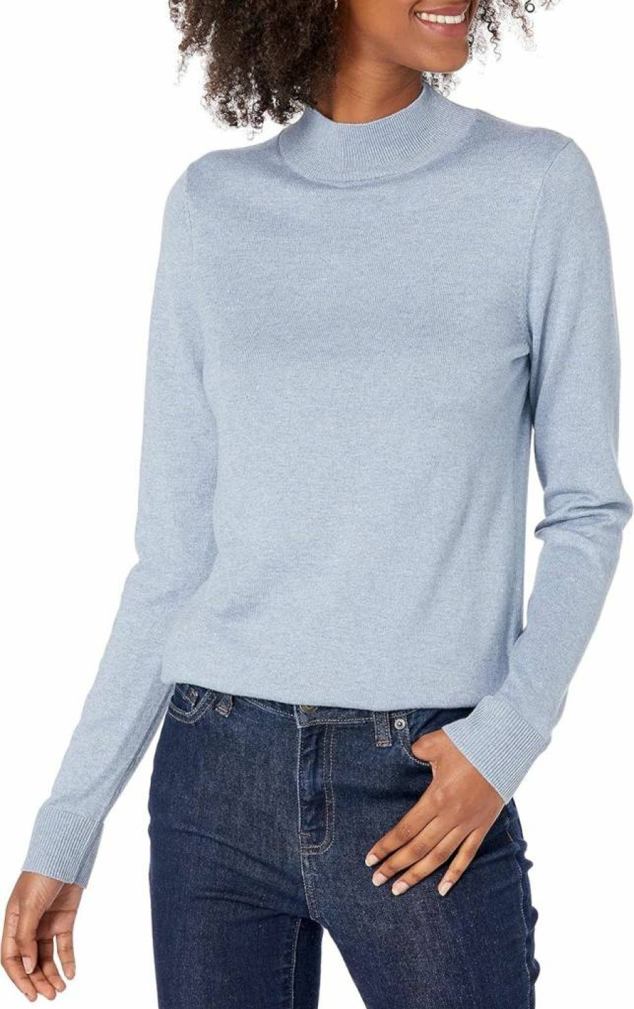 Amazon Essentials Women's Plus Size Lightweight Mock Neck Pullover Sweater