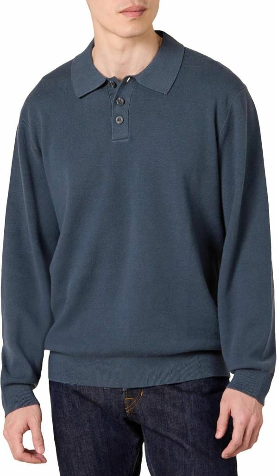 Amazon Essentials Men's Casual Relaxed-Fit Knit Polo Sweater - Soft Comfortable Pullover for Everyday Wear