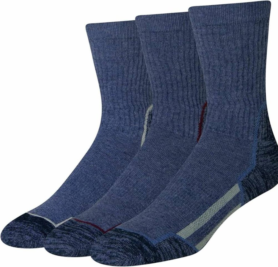Amazon Essentials Men's Cushioned Crew Hiking Socks - 3-Pack Comfortable Outdoor Socks for Trekking & Walking