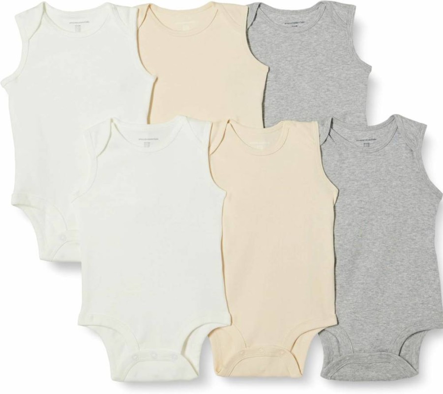 Amazon Essentials Unisex Baby Bodysuits - 6-Pack Sleeveless Onesies for Infants