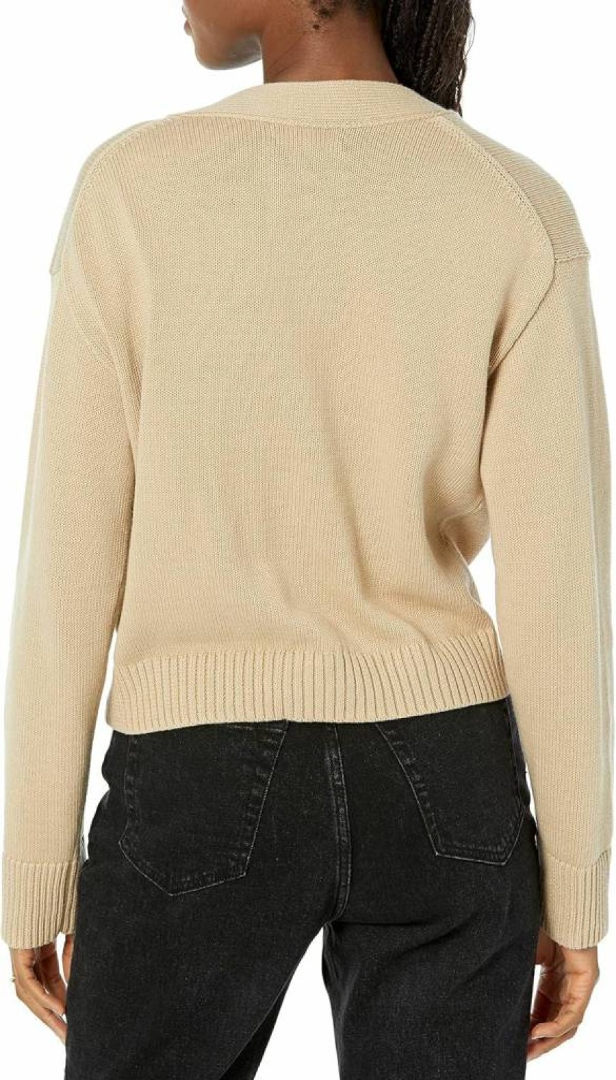 Amazon Essentials Women's Cropped V-Neck Cardigan - Soft Relaxed Fit Lightweight Knit Sweater