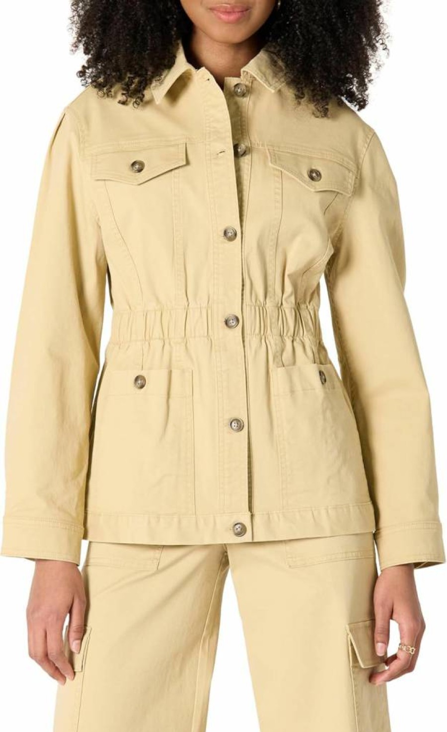 Amazon Essentials Women's Midweight Twill Jacket - Regular Fit Cotton Coat for Everyday Wear