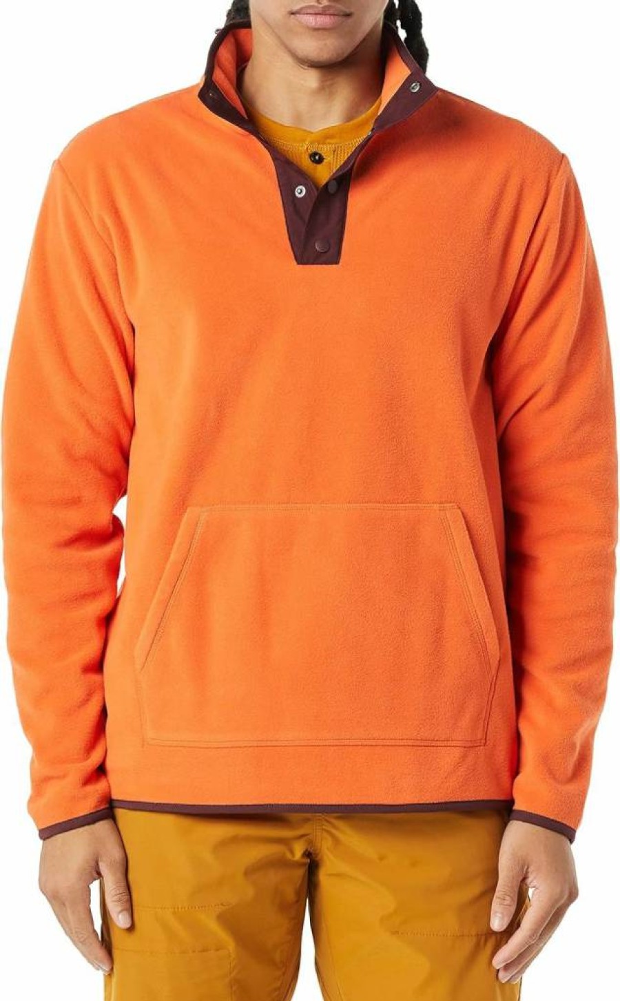 Amazon Essentials Men's Polar Fleece Snap-Front Jacket - Lightweight Warm Pullover for Casual Wear