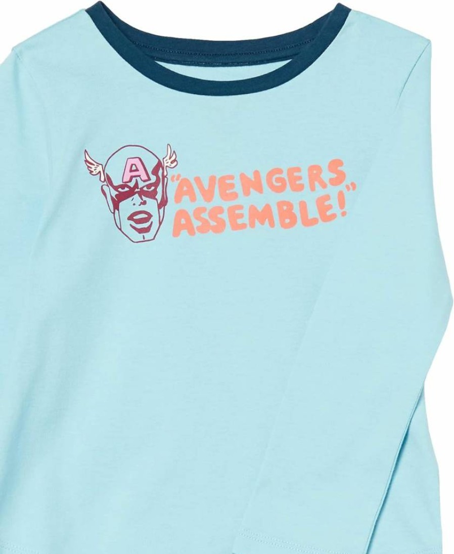Amazon Essentials Girls & Toddlers' Long-Sleeve Disney Marvel Star Wars Frozen Princess Graphic T-Shirts, 2-Pack