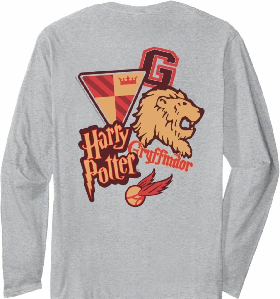 Amazon Essentials Harry Potter Gryffindor Long Sleeve T-Shirt with Front & Back Collegiate Design