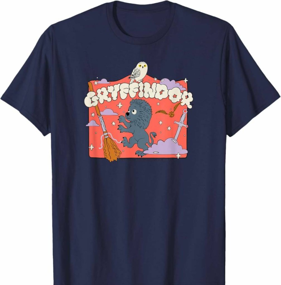 Amazon Essentials Men's Harry Potter Gryffindor House Graphic T-Shirt, Hogwarts Cartoon Print Tee