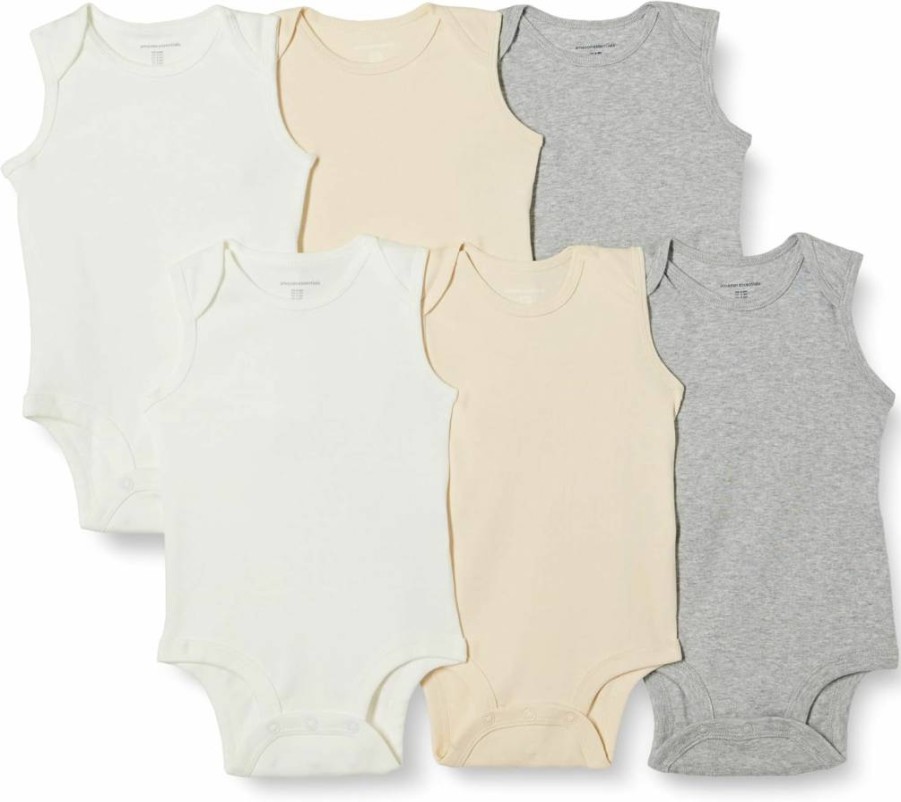 Amazon Essentials Unisex Baby Bodysuits - 6-Pack Sleeveless Onesies for Infants