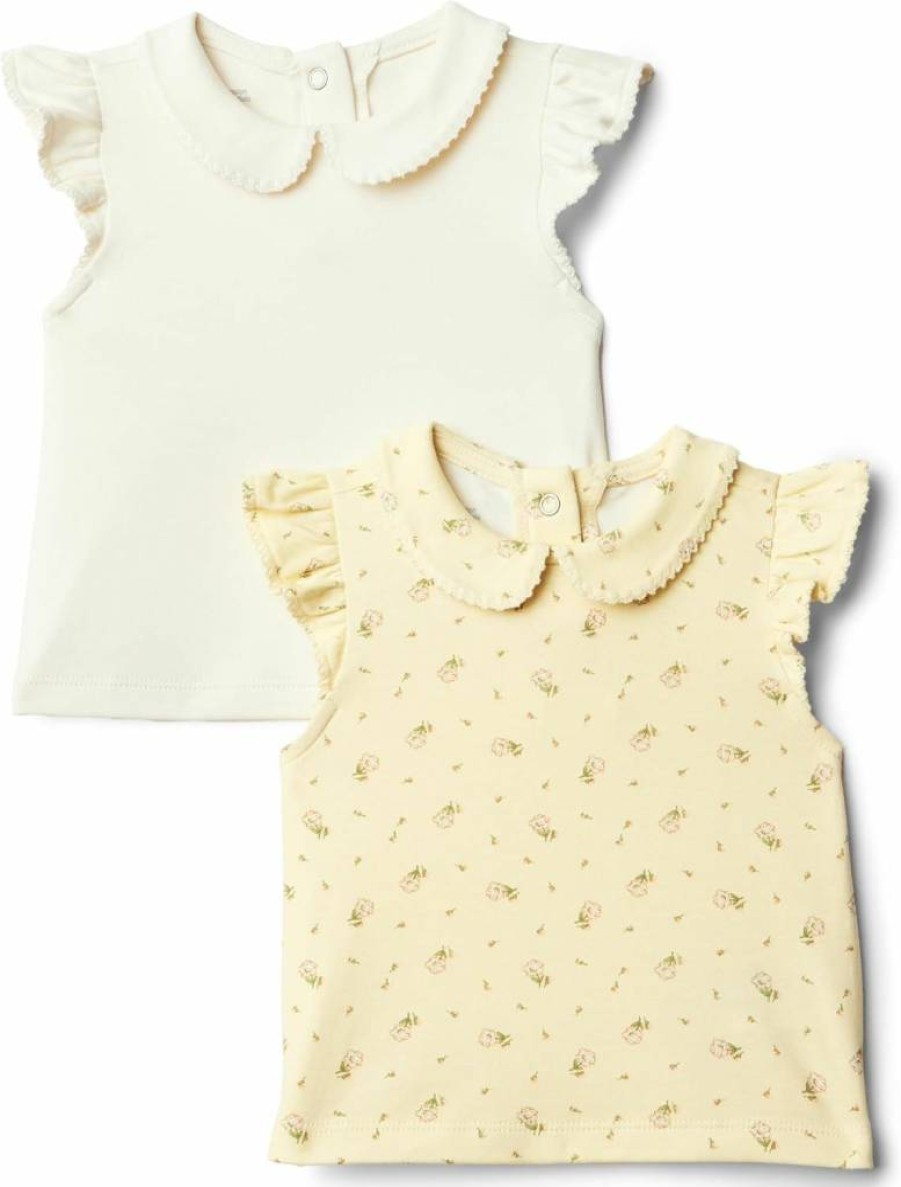 Amazon Essentials Toddler & Baby Girls' Short Sleeve Blouse 2-Pack - Soft Cotton Casual Tops