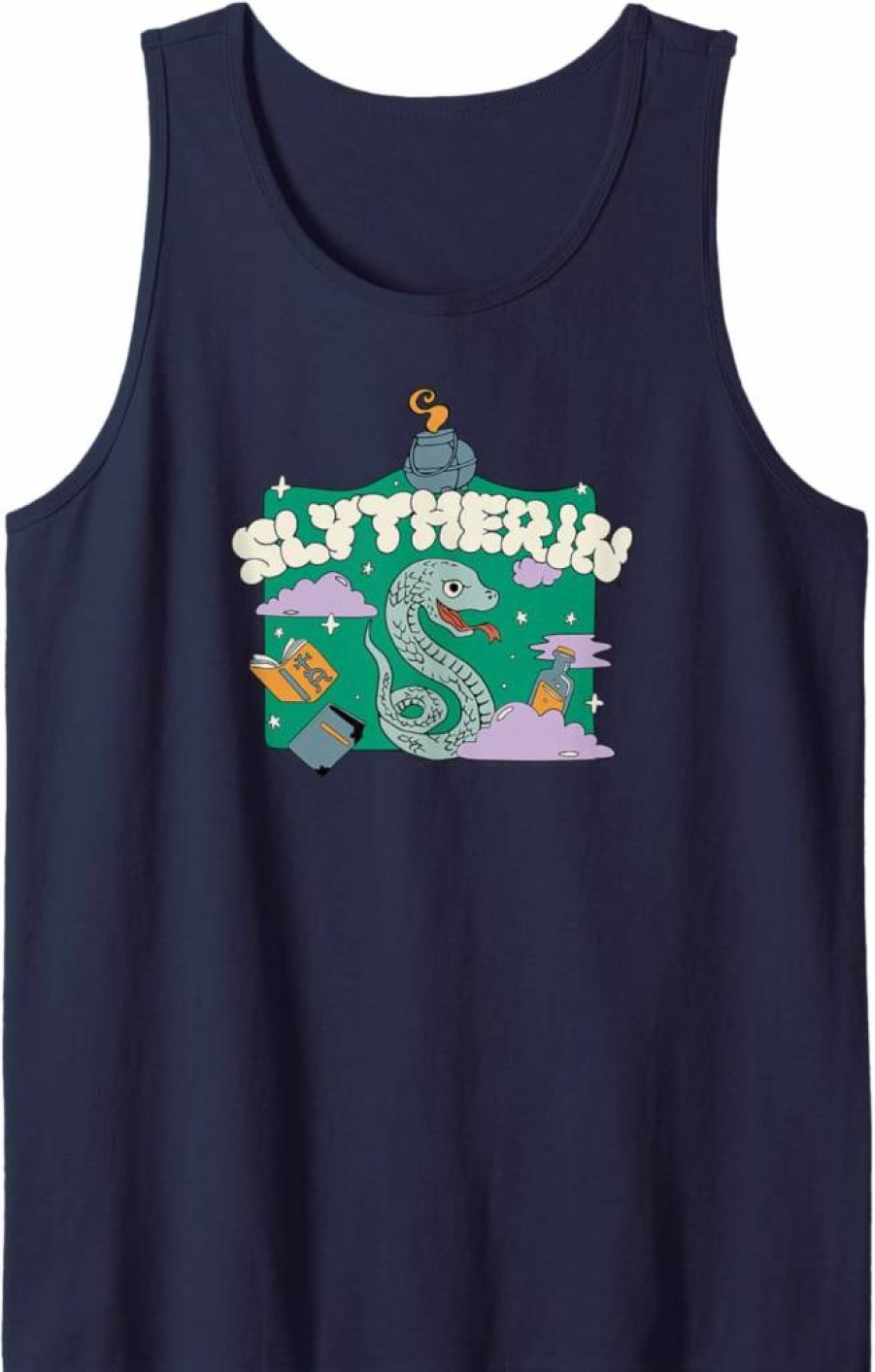 Amazon Essentials Men's Harry Potter Slytherin House Graphic Tank Top, Hogwarts Cartoon Print Casual Tee
