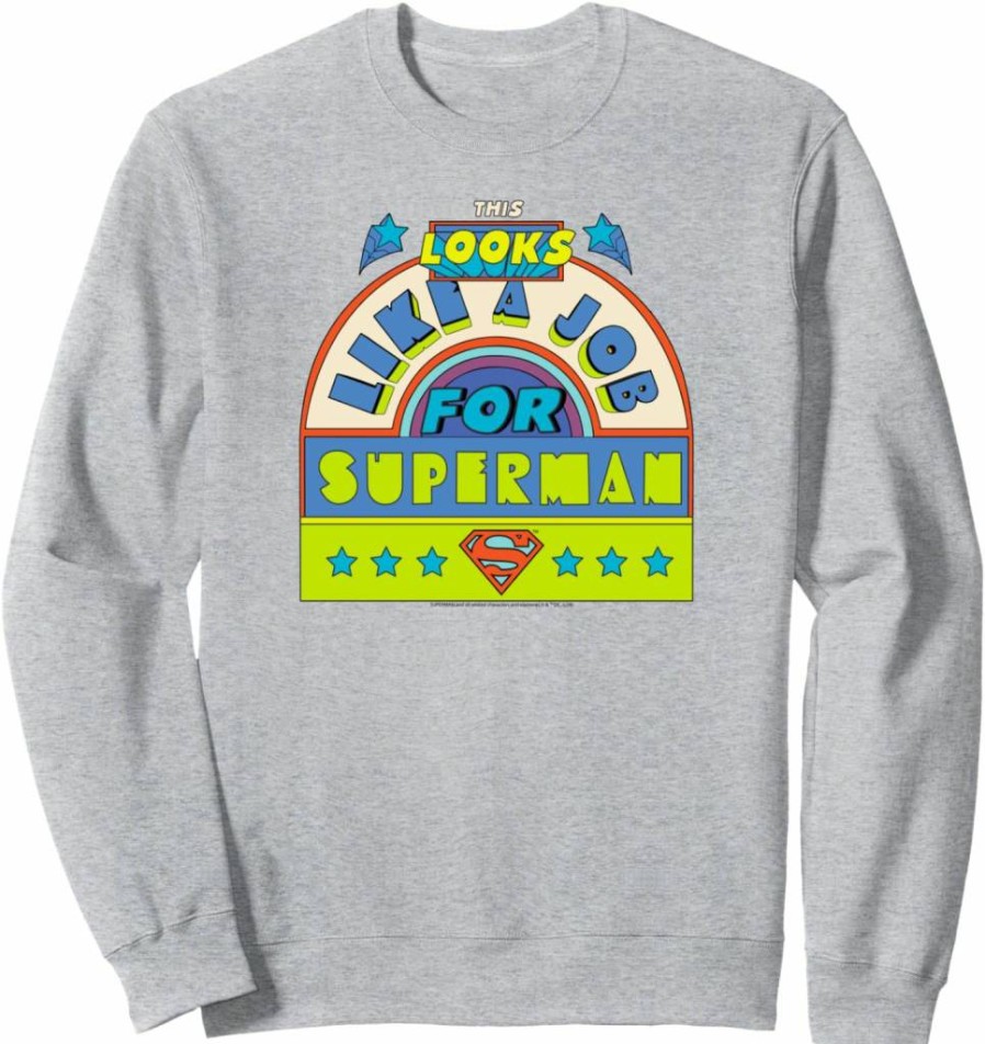 Amazon Essentials DC Comics Superman Graphic Sweatshirt - "This Looks Like A Job For Superman" Pullover Hoodie
