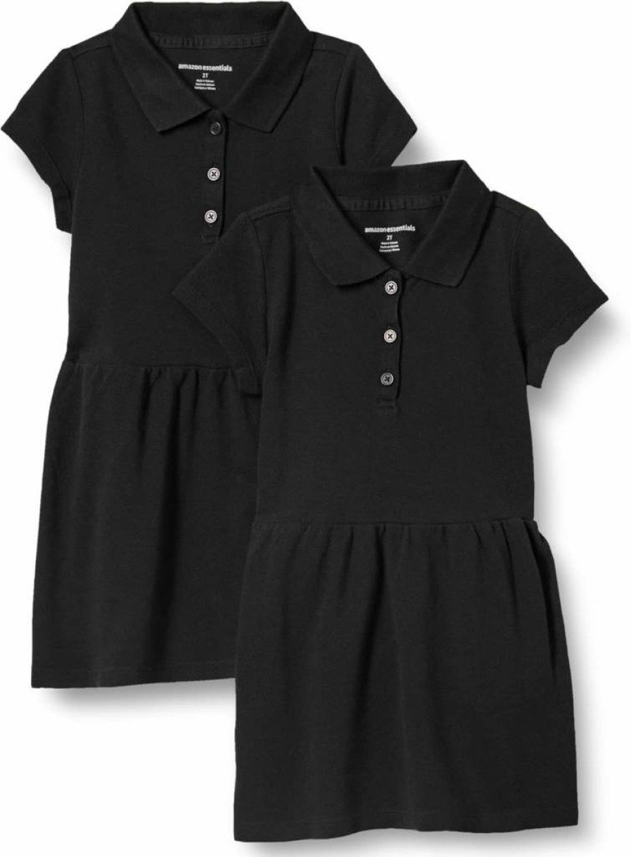 Amazon Essentials Girls & Toddlers' Short-Sleeve Polo Dress Multipack - Casual Comfort Outfit for Kids
