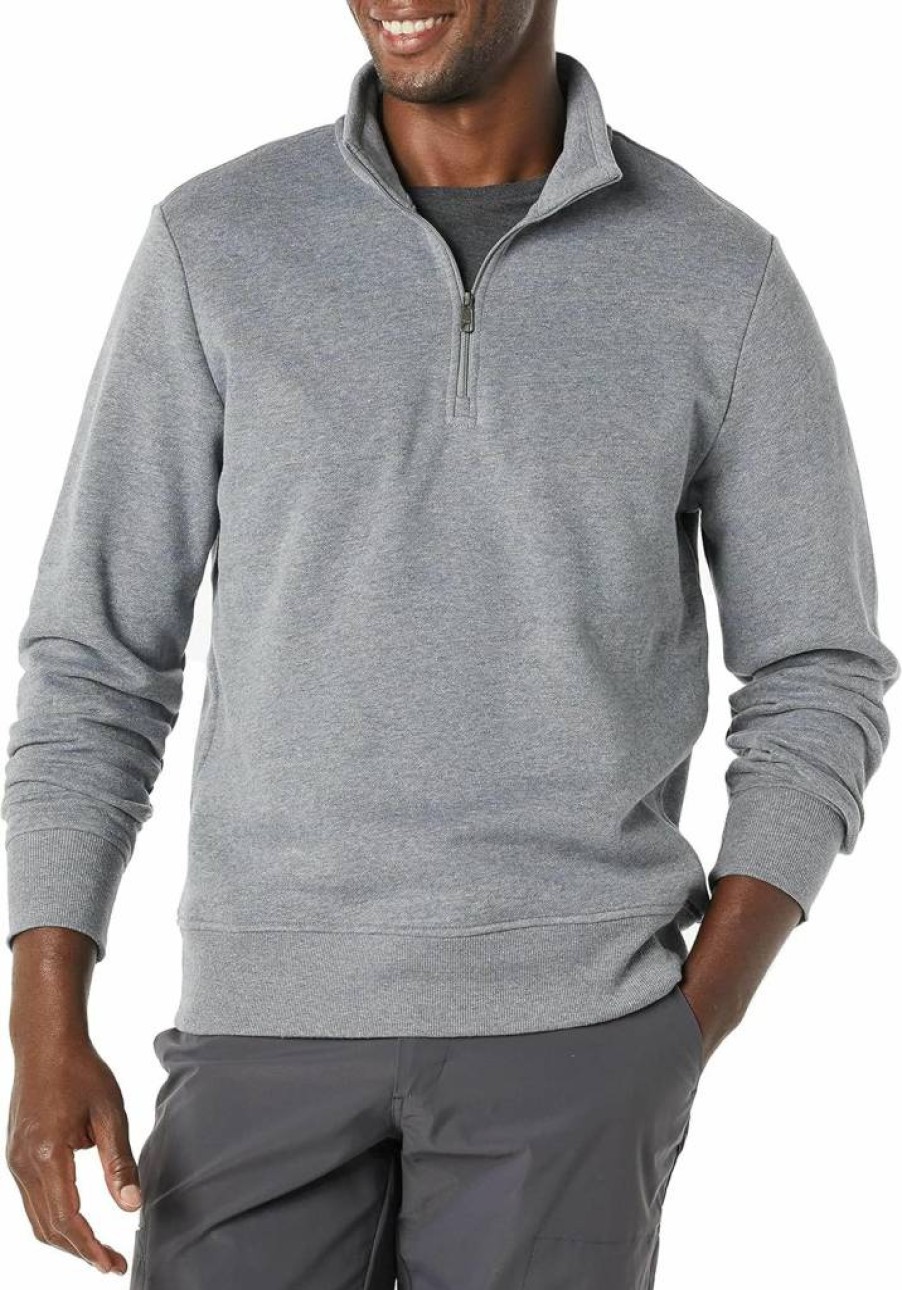 Amazon Essentials Men's Quarter-Zip Fleece Pullover Sweatshirt - Soft Long-Sleeve Thermal Top for Men
