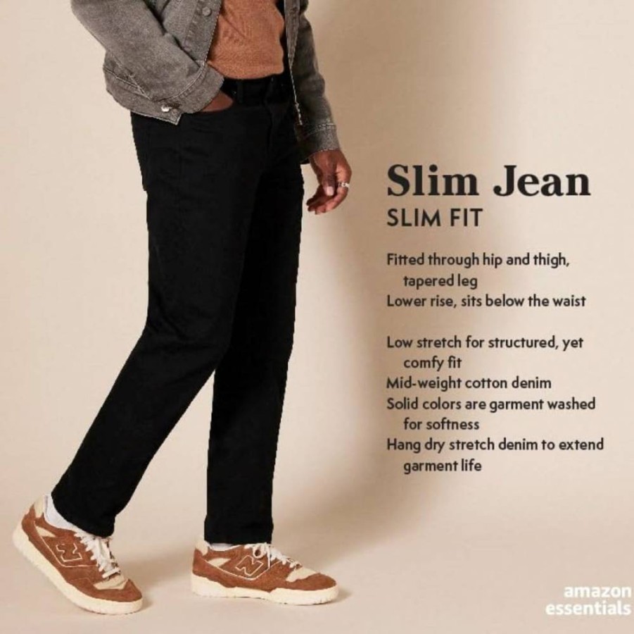 Amazon Essentials Men's Slim-Fit Jeans for Comfort & Style | Durable Denim Pants for Everyday Wear