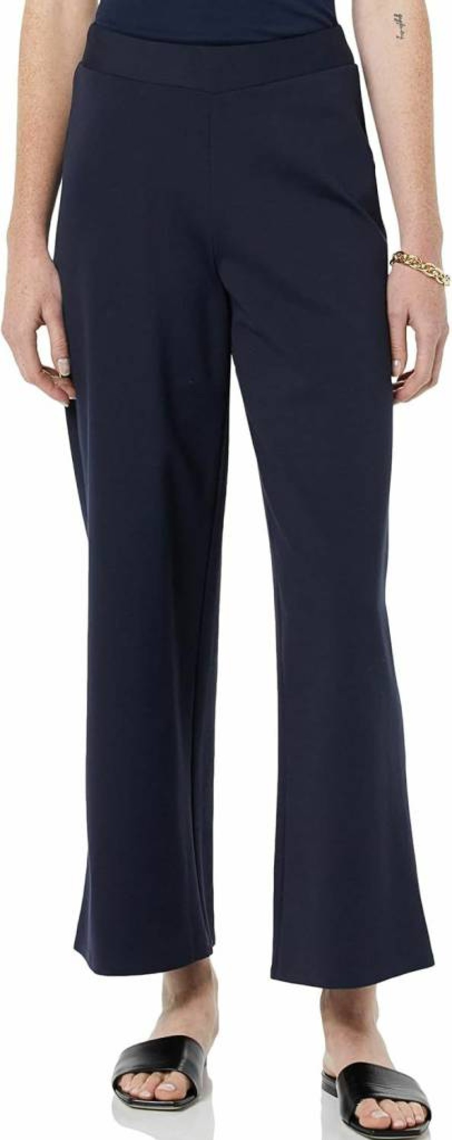 Amazon Essentials Women's Wide Leg Pull-On Dress Pants - Comfortable Cropped Trousers for Casual & Office Wear