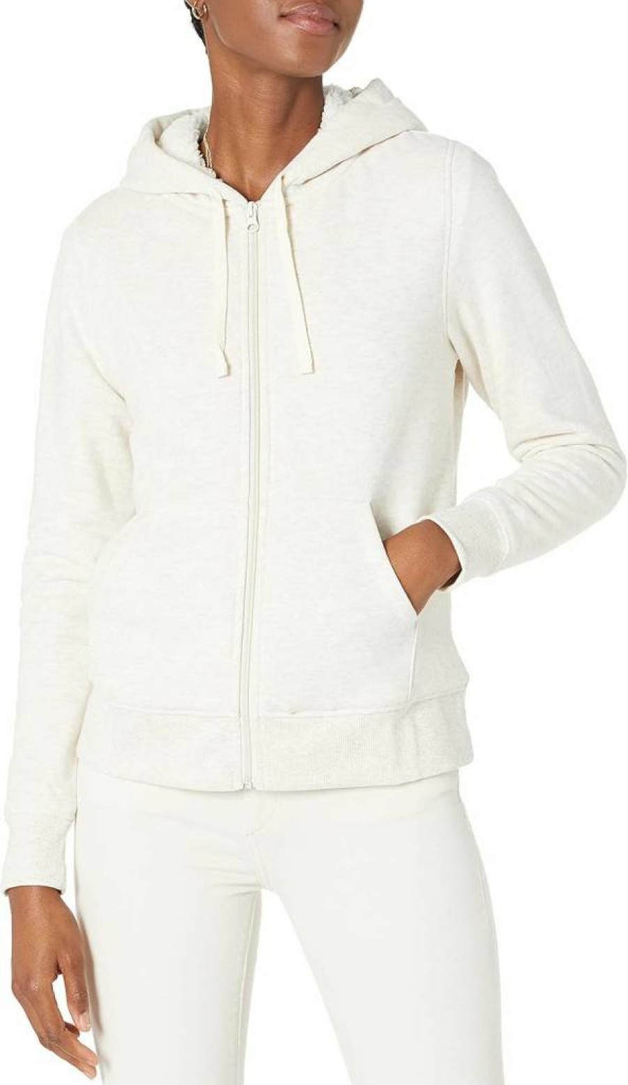 Amazon Essentials Women's Plus Size Sherpa-Lined Fleece Hoodie Jacket with Full-Zip & Hood