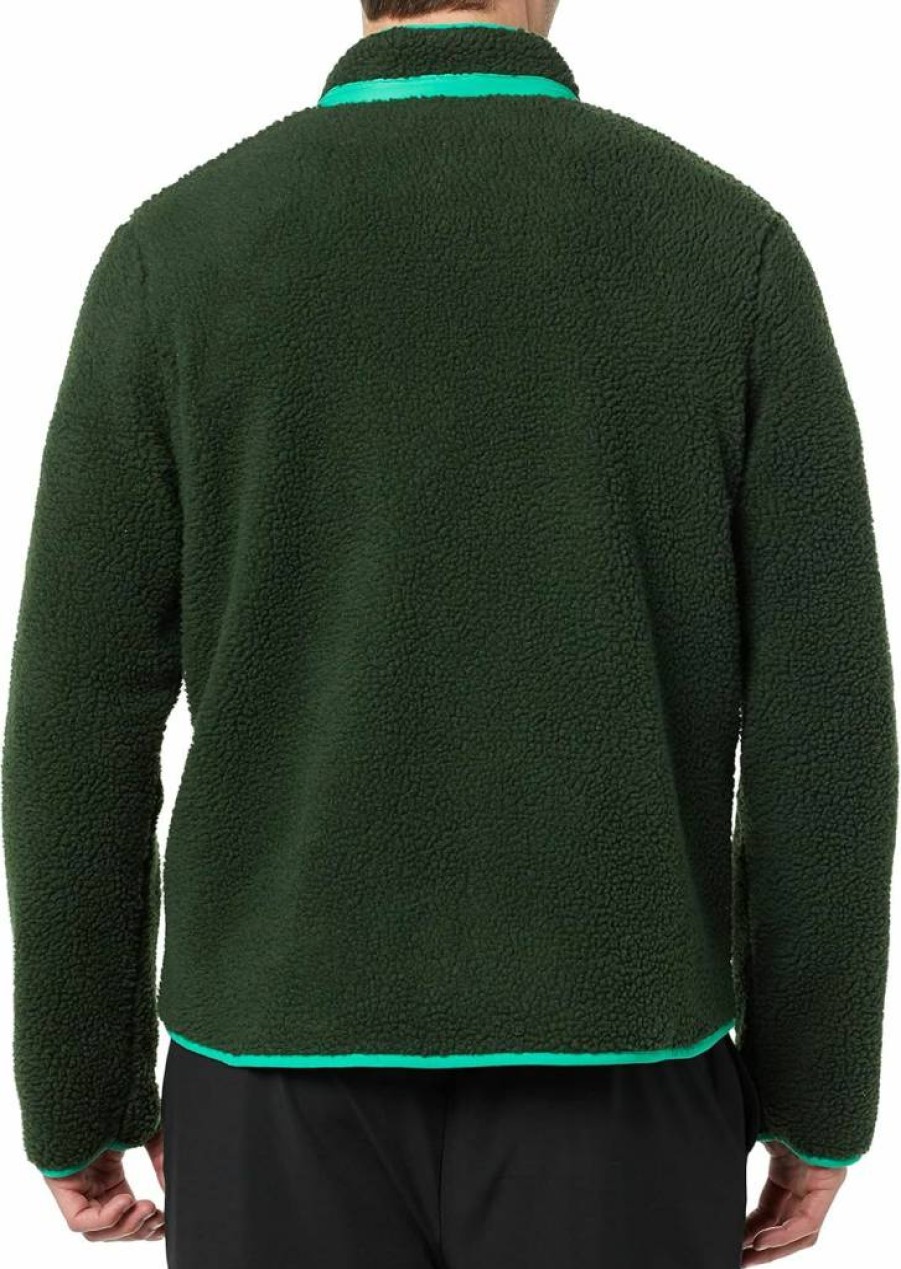 Amazon Essentials Men's Soft Teddy Fleece Zip-Up Jacket with Mock Neck and Chest Pockets