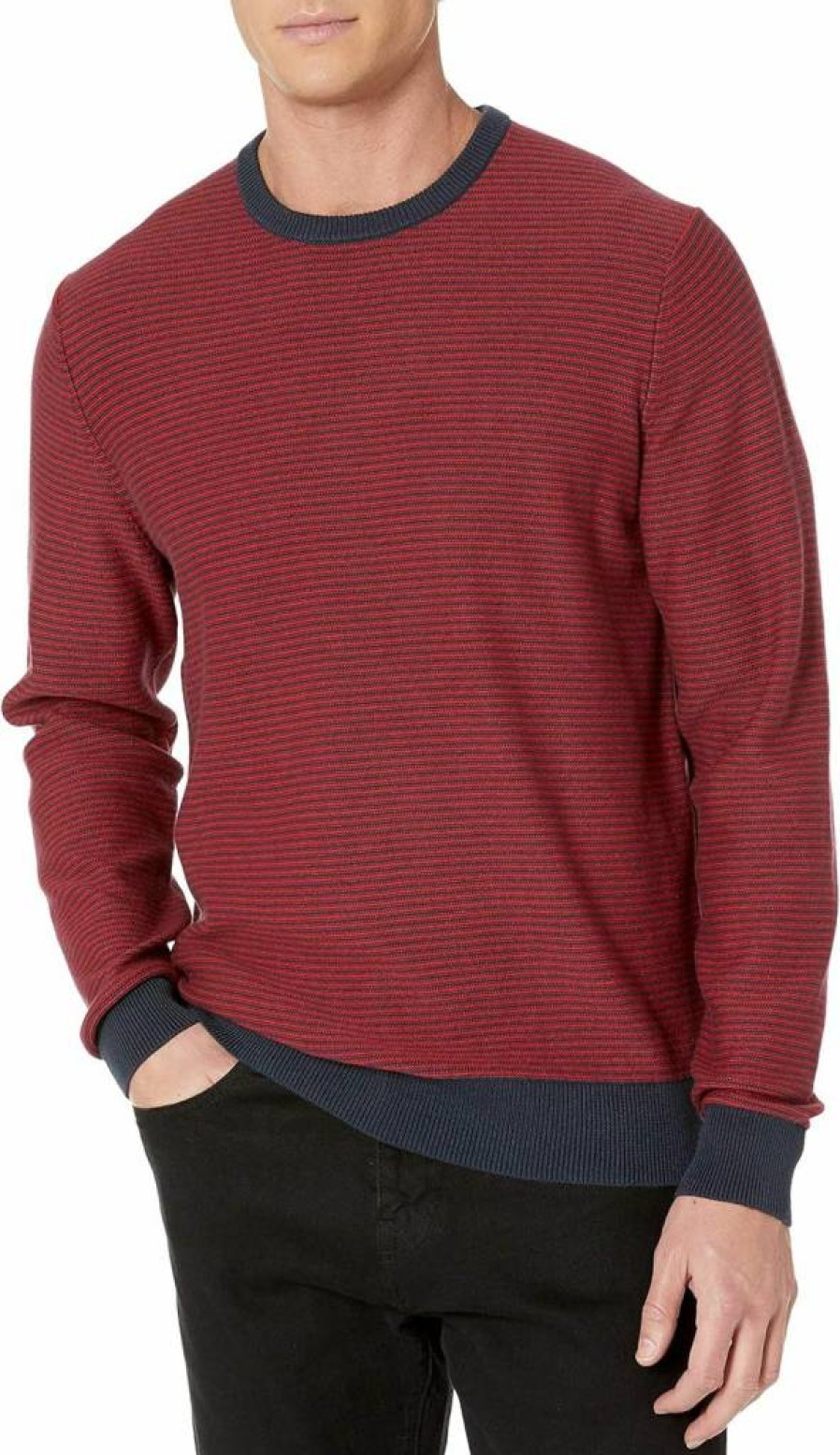 Amazon Essentials Men's Big & Tall 100% Cotton Long-Sleeve Crewneck Sweater, Comfortable Casual Pullover