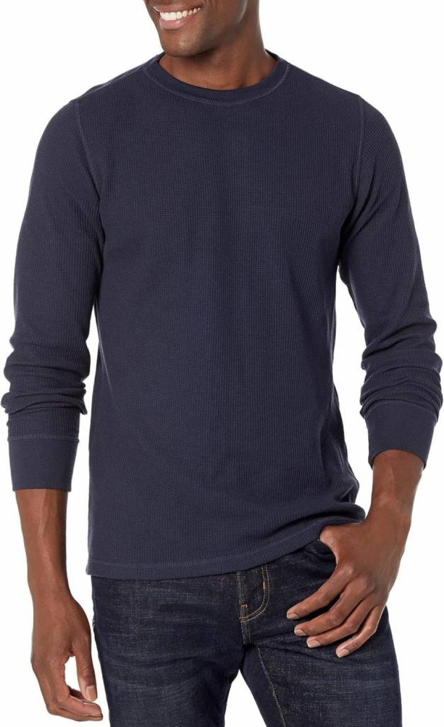 Amazon Essentials Men's Regular-Fit Long-Sleeve Waffle Knit Shirt, Casual Thermal Top for Men