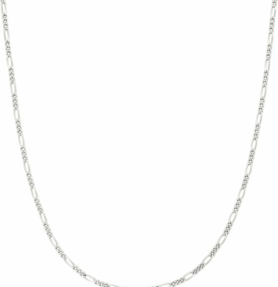 Amazon Essentials 14K Gold & Sterling Silver Plated Figaro Chain Necklace - 16", 18", 20", 24" Length Options