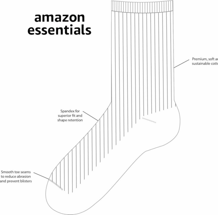 Amazon Essentials Kids' Cotton Knee High Socks 6-Pack - Soft, Comfortable Unisex Crew Socks for Boys & Girls