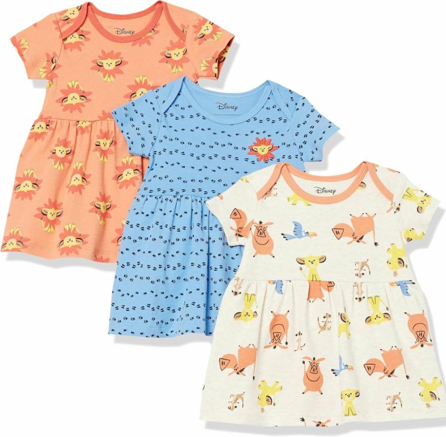 Amazon Essentials Girls' Disney Marvel Star Wars Princess 3-Pack Toddler Dresses